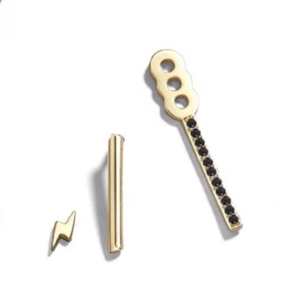 • Drew • Crystal Bar + Lightening Earring Set - Picture 2 of 4